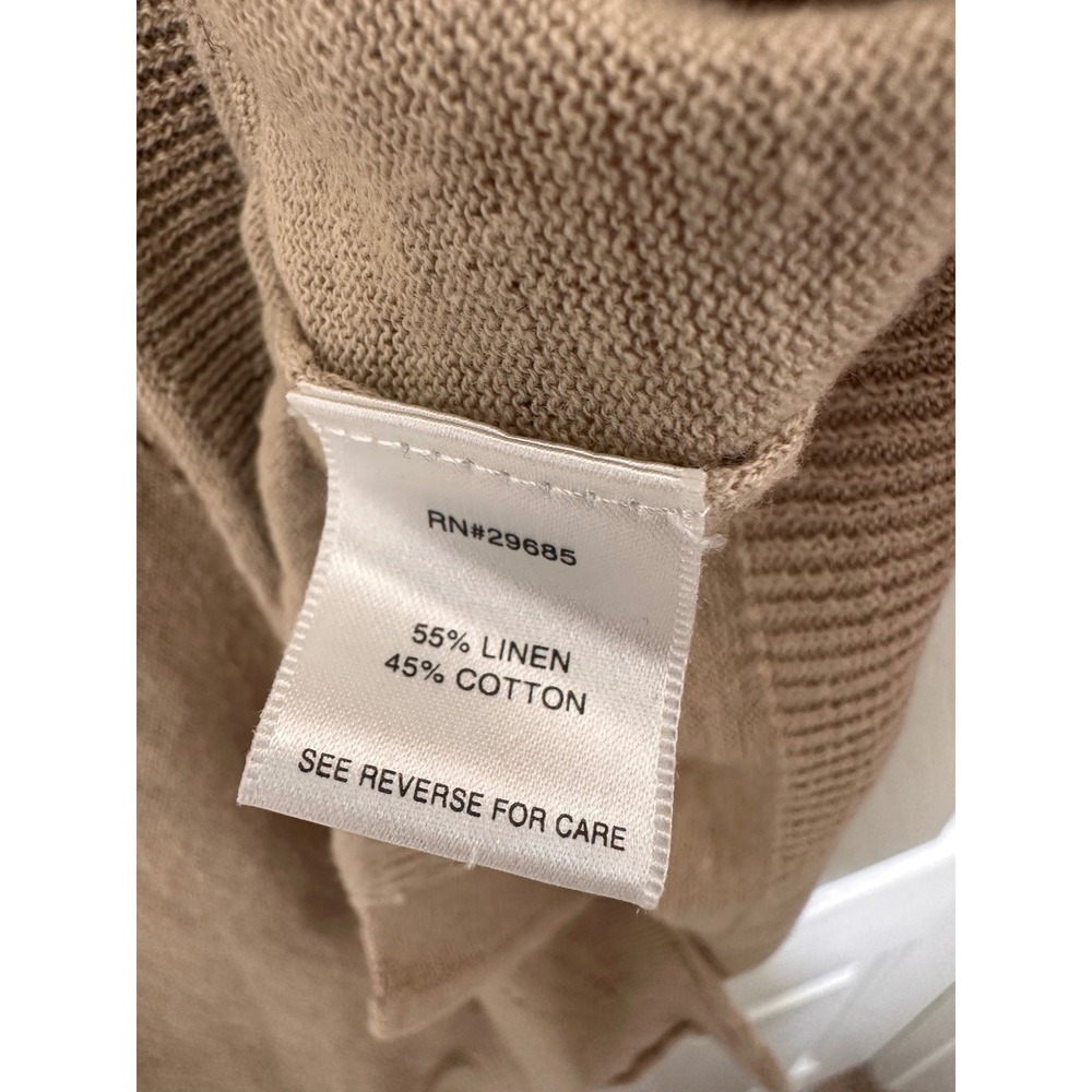 Pendleton Womens XL Tan Beige Linen Cotton Blend V-Neck Cardigan Sweater - Picture 4 of 4